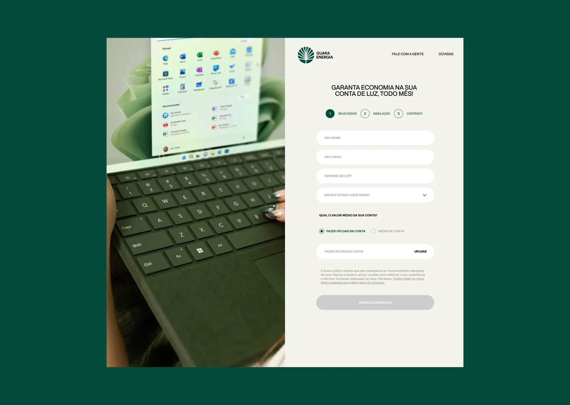 Guara Energia — Onboarding — Fluxo multi-step