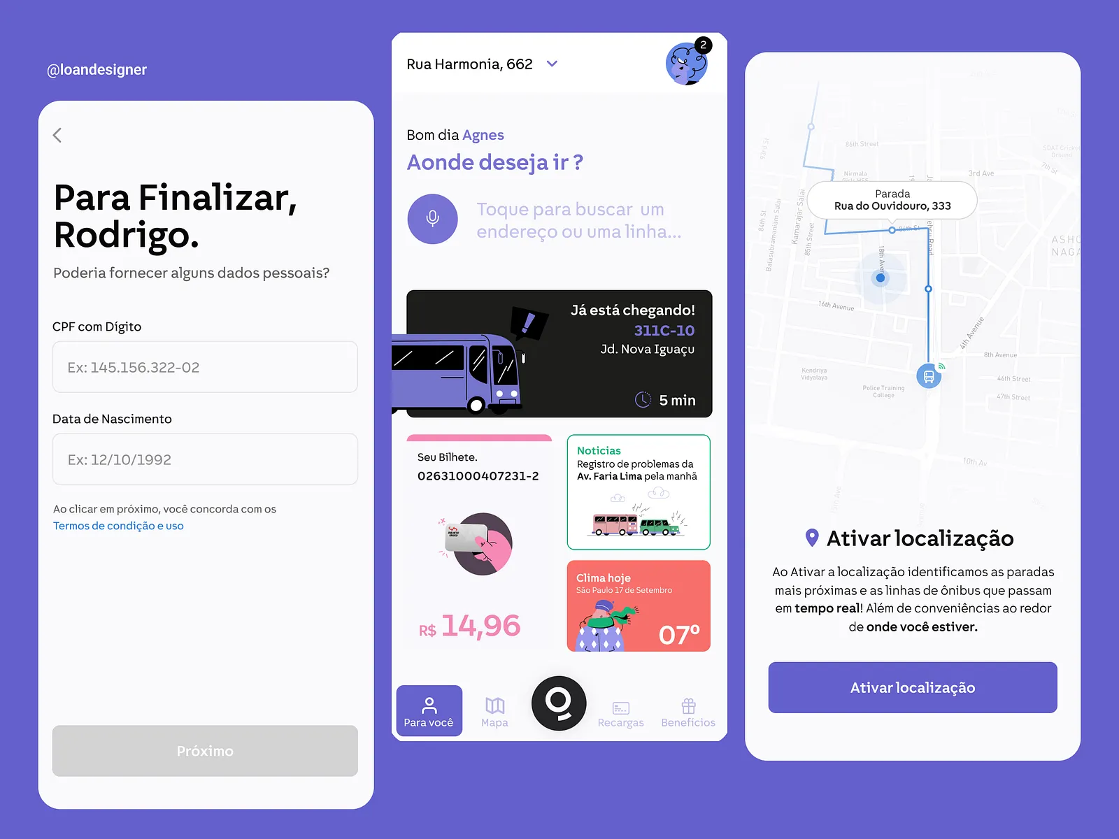 Buser / Transporte — Aplicativo mobile
